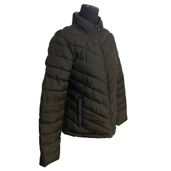 GAP Black Zip Front High Neck Puffer Jacket Size M - Picture 3 of 10